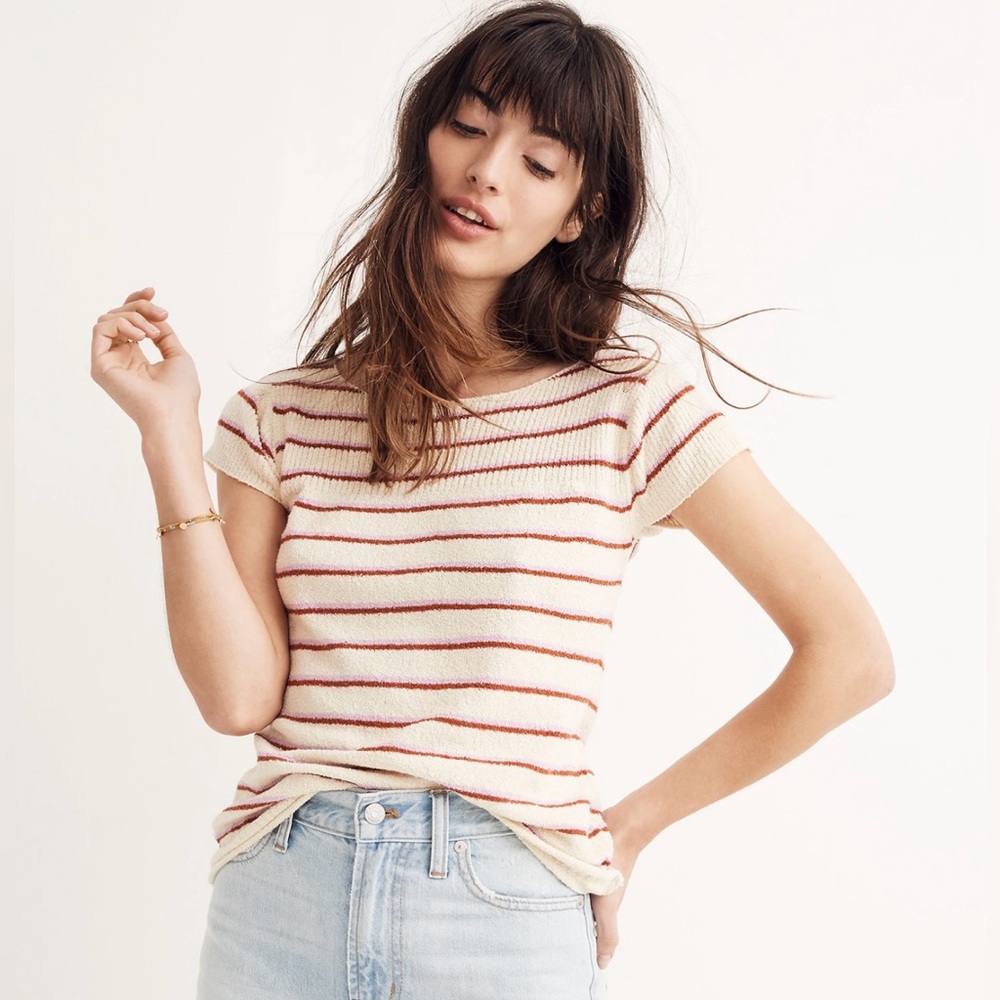Madewell Marin Sweater Tee in Stripe, Size XL